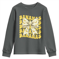 Bananas Coquette Bow Youth Sweatshirt Retro Banana Lovers Women Girls Kids