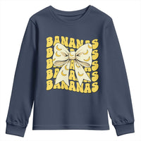Bananas Coquette Bow Youth Sweatshirt Retro Banana Lovers Women Girls Kids