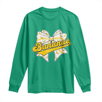 Bananas Coquette Bow Long Sleeve Shirt Retro Throwback Popular Fruit Humor Banana Classic