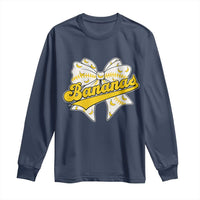 Bananas Coquette Bow Long Sleeve Shirt Retro Throwback Popular Fruit Humor Banana Classic