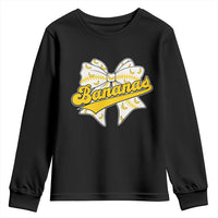 Bananas Coquette Bow Youth Sweatshirt Retro Throwback Popular Fruit Humor Banana Classic