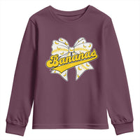 Bananas Coquette Bow Youth Sweatshirt Retro Throwback Popular Fruit Humor Banana Classic