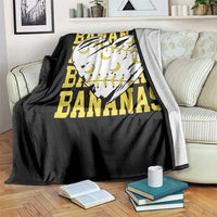 Retro Bananas Throw Blanket Vintage Baseball Heart Graphic Game Day Gifts