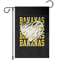 Retro Bananas Garden Flag Vintage Baseball Heart Graphic Game Day Gifts