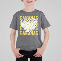 Retro Bananas T Shirt For Kid Vintage Baseball Heart Graphic Game Day Gifts