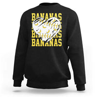 Retro Bananas Sweatshirt Vintage Baseball Heart Graphic Game Day Gifts