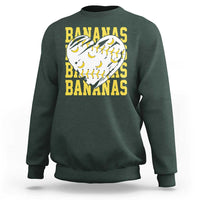Retro Bananas Sweatshirt Vintage Baseball Heart Graphic Game Day Gifts