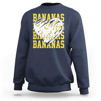 Retro Bananas Sweatshirt Vintage Baseball Heart Graphic Game Day Gifts