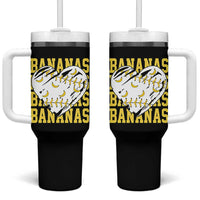 Retro Bananas Tumbler With Handle Vintage Baseball Heart Graphic Game Day Gifts