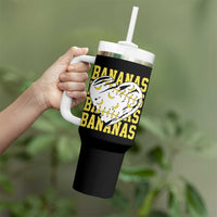Retro Bananas Tumbler With Handle Vintage Baseball Heart Graphic Game Day Gifts