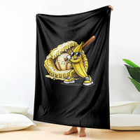 Baseball Banana Throw Blanket Funny Baseball Glove Drip Kids Youth Boys Girls