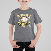 Bananas Coquette Bow T Shirt For Kid Baseball Bats Banana Lovers Women Girls Kids