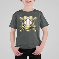 Bananas Coquette Bow T Shirt For Kid Baseball Bats Banana Lovers Women Girls Kids
