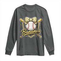 Bananas Coquette Bow Long Sleeve Shirt Baseball Bats Banana Lovers Women Girls Kids