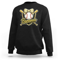Bananas Coquette Bow Sweatshirt Baseball Bats Banana Lovers Women Girls Kids