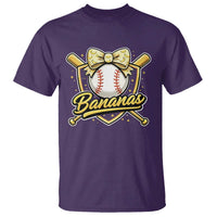 Bananas Coquette Bow T Shirt Baseball Bats Banana Lovers Women Girls Kids