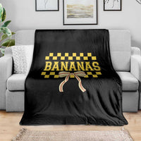 Bananas Coquette Bow Checkered Throw Blanket Women Girls Kids