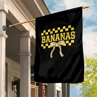 Bananas Coquette Bow Checkered Garden Flag Women Girls Kids