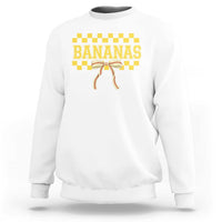 Bananas Coquette Bow Checkered Sweatshirt Women Girls Kids