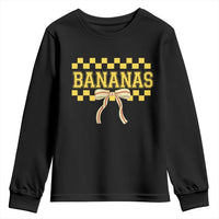 Bananas Coquette Bow Checkered Youth Sweatshirt Women Girls Kids