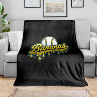 Funny Banana Baseball Throw Blanket Sports Team Baseball Drip Ice Cream Style