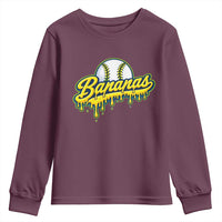 Funny Banana Baseball Youth Sweatshirt Sports Team Baseball Drip Ice Cream Style