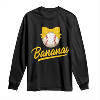 Bananas Coquette Bow Long Sleeve Shirt Banana Retro Popular Fruit Humor Cute Girls Kids