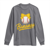 Bananas Coquette Bow Long Sleeve Shirt Banana Retro Popular Fruit Humor Cute Girls Kids