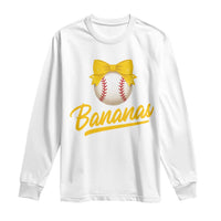 Bananas Coquette Bow Long Sleeve Shirt Banana Retro Popular Fruit Humor Cute Girls Kids