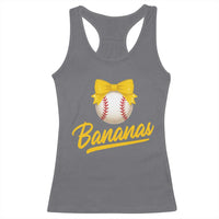 Bananas Coquette Bow Racerback Tank Top Banana Retro Popular Fruit Humor Cute Girls Kids