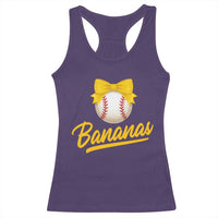 Bananas Coquette Bow Racerback Tank Top Banana Retro Popular Fruit Humor Cute Girls Kids