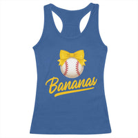 Bananas Coquette Bow Racerback Tank Top Banana Retro Popular Fruit Humor Cute Girls Kids