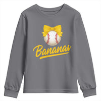 Bananas Coquette Bow Youth Sweatshirt Banana Retro Popular Fruit Humor Cute Girls Kids