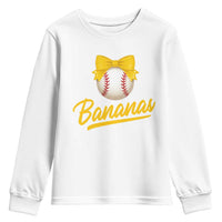 Bananas Coquette Bow Youth Sweatshirt Banana Retro Popular Fruit Humor Cute Girls Kids