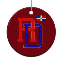Dominican Republic Ceramic Ornament Distressed RD Flag Dominican Pride