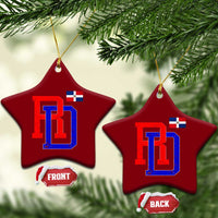 Dominican Republic Ceramic Ornament Distressed RD Flag Dominican Pride