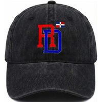 Dominican Republic Washed Cotton Baseball Cap Distressed RD Flag Dominican Pride