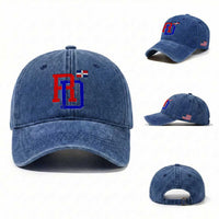 Dominican Republic Washed Cotton Baseball Cap Distressed RD Flag Dominican Pride