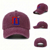 Dominican Republic Washed Cotton Baseball Cap Distressed RD Flag Dominican Pride