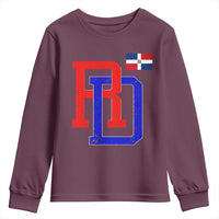 Dominican Republic Youth Sweatshirt Distressed RD Flag Dominican Pride