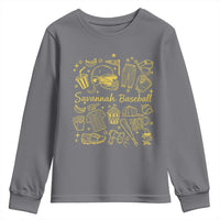 Bananas Baseball Youth Sweatshirt Cute Trendy Banana Baseball Game Day Doodle
