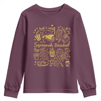 Bananas Baseball Youth Sweatshirt Cute Trendy Banana Baseball Game Day Doodle
