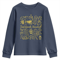 Bananas Baseball Youth Sweatshirt Cute Trendy Banana Baseball Game Day Doodle