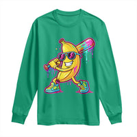 Banana Baseball Drip Long Sleeve Shirt Funny Baseball Drip Ice Cream Kids Youth Boys