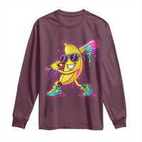 Banana Baseball Drip Long Sleeve Shirt Funny Baseball Drip Ice Cream Kids Youth Boys