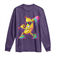 Banana Baseball Drip Long Sleeve Shirt Funny Baseball Drip Ice Cream Kids Youth Boys