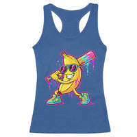 Banana Baseball Drip Racerback Tank Top Funny Baseball Drip Ice Cream Kids Youth Boys