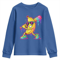 Banana Baseball Drip Youth Sweatshirt Funny Baseball Drip Ice Cream Kids Youth Boys
