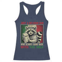 Fathers Day Mexican Dad Racerback Tank Top A Dad Who Always Came Back With The Milk Mexico Flag