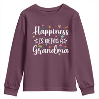 New Grandma Youth Sweatshirt Happiness is Being a Grandma Grandmother
